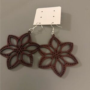 Elegant Brown Floral Earrings